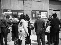 People Listening to The Forum History on 47th Street.
Image by Kaye Cooksey